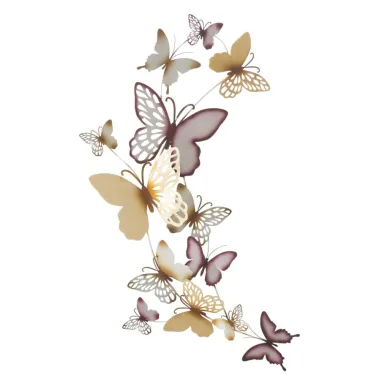 PANEL ŚCIENNY BUTTERFLIES ZŁOTO/BORDOWY 59,5X4X111,5 cm
